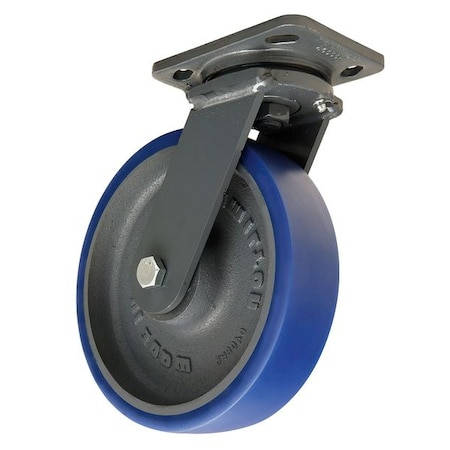 Plate Caster, Swivel, Poly, 8 in., 1200 lb., Blu MPN:S-WH-8SPB