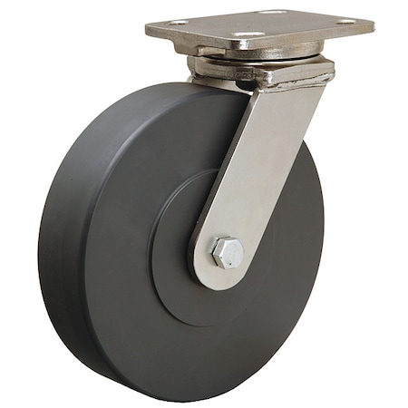 Plate Caster, Swivel, Nylon, 9 3/4