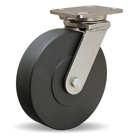 Plate Caster, Swivel, Nylon, 9 3/4