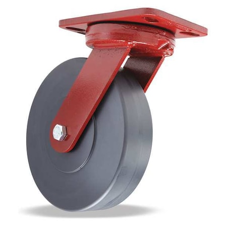 Plate Caster, Kingpinless Swivel, Nylon, 8 in., 2500 lb, A MPN:S-ZFHS-8NYB