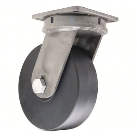 Plate Caster, Swivel, Nylon, 15 5/8