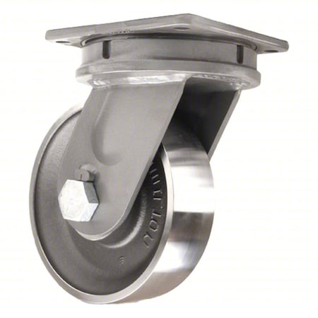 Plate Caster, Swivel, Steel, 17 1/8
