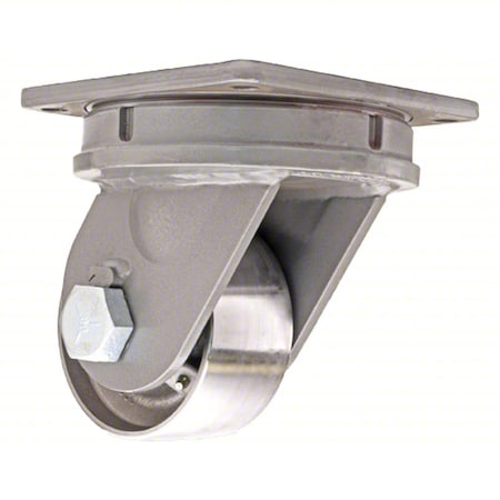 Plate Caster, Swivel, Steel, 11