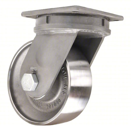 Plate Caster, Swivel, Steel, 11
