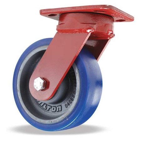 Plate Caster, Kingpinless Swivel, Poly, 6 in., 960 lb MPN:S-ZFWH-6SPB-4SL-FB