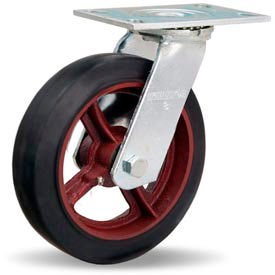 Hamilton® General Service Swivel 8 x 2 Mold-On Rubber Roller 500 Lb. Caster S-GS-8R