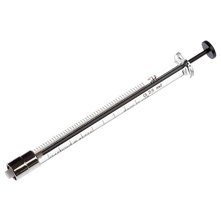 Chromatography Syringe, Borosilicate Glass, PTFE, 250 ul, Sterile, Removable, Kel-F, Metal Hub MPN:81120
