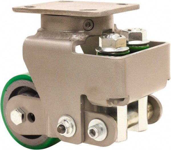 Swivel Top Plate Caster: Polyurethane Mold on to Cast Iron Center, 4