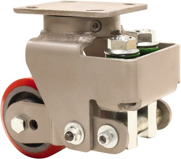 Swivel Top Plate Caster: Polyurethane Mold on to Cast Iron Center, 4