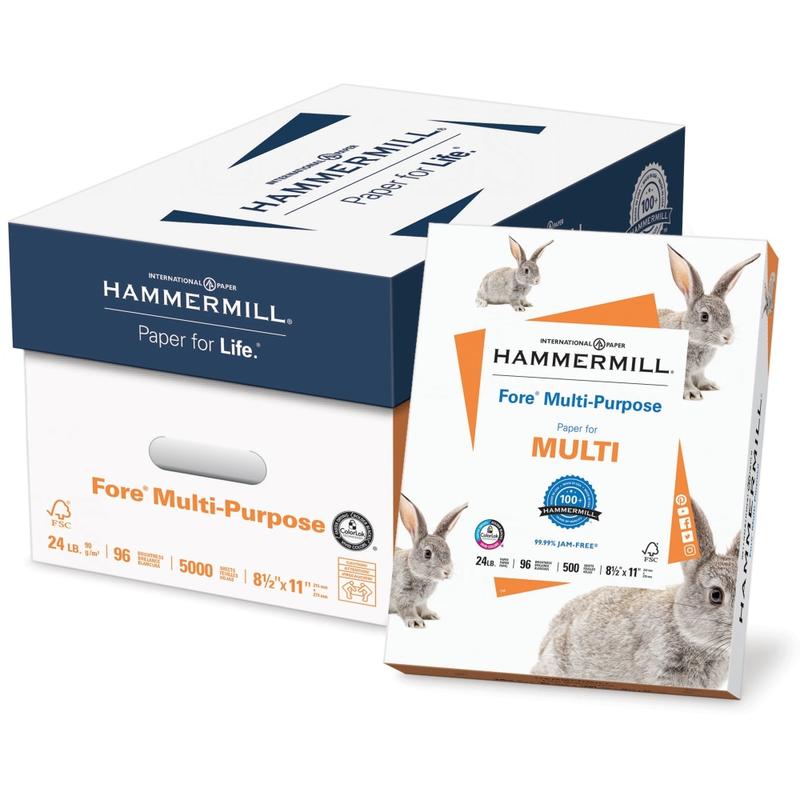 Hammermill Fore MP Multi-Use Printer & Copy Paper, White, Letter (8.5in x 11in), 24 Lb, 5000 Sheets Per Case, 96 Brightness, Case Of 10 Reams MPN:HAM103283