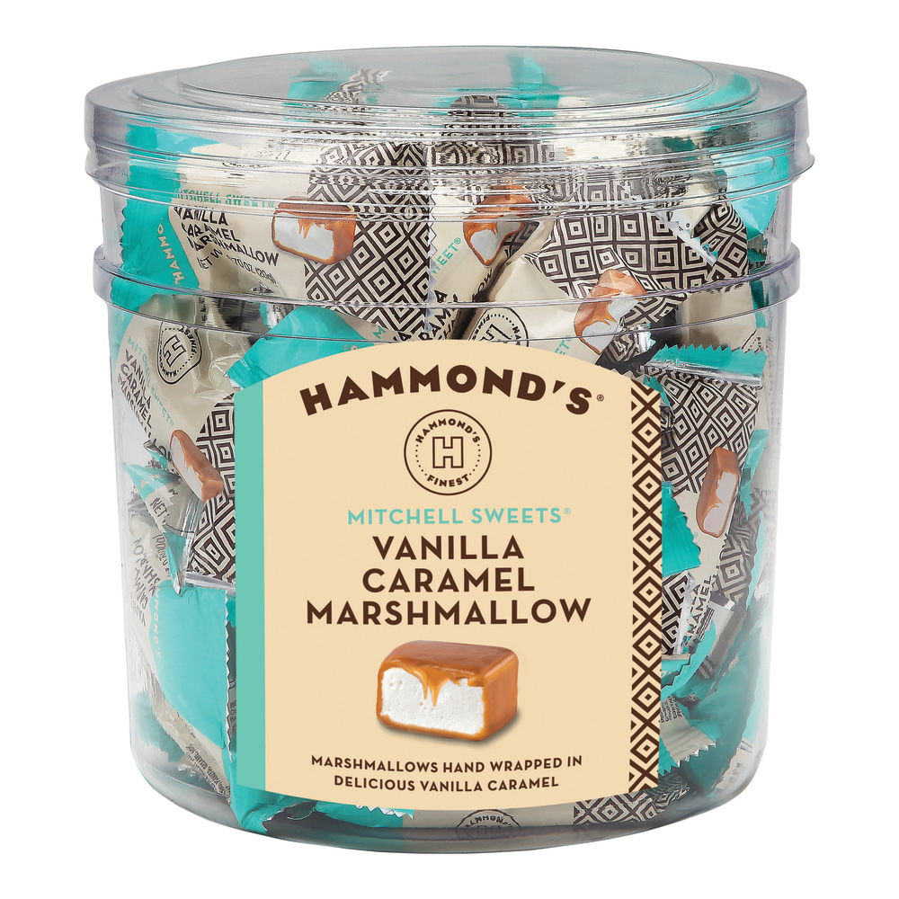 Hammonds Candies Natural Vanilla Caramel Marshmallow Mitchell Sweets - Dispay Tub - 54-.70 oz. MPN:HAM-MS13600
