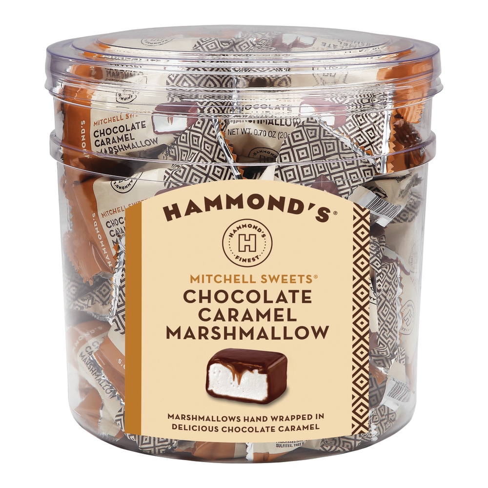 Hammonds Candies Natural Chocolate Caramel Marshmallow Mitchell Sweets - Display Tub - 54-.70 oz. MPN:HAM-MS15400