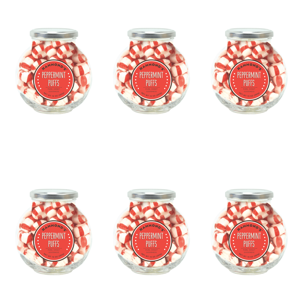 HAMMONDs CANDIES - GIFT PEPPERMINT PUFFS NATURAL JAR - 6-10 OZ MPN:HAM-MA02806