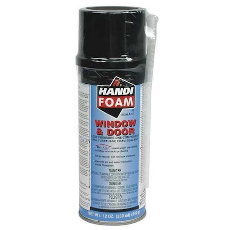 Spray Foam Sealant, 12 oz, Aerosol Can, Creme, Polyurethane Base, Window & Door MPN:P30270