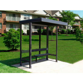 Smoking Shelter 3-1F-DKB 3-Sided W/Open Front 7'6