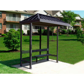 Smoking Shelter 3-1VR-DKB 3-Sided Open Front 7'6