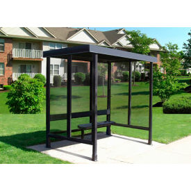 Smoking Shelter 3-2F-DKB 3-Sided W/Open Front 7'6