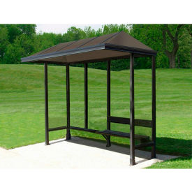 Smoking Shelter Vented Poly-Hip Roof Three Sided With Open Front 10' X 2'8