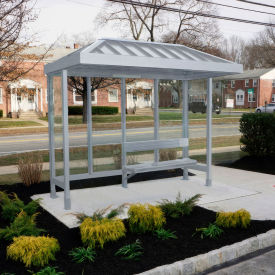 Smoking Shelter 4-1VR-CA 3-Sided Open Front 10'L x 2'8
