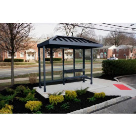 Smoking Shelter 4-1VR-DKB 3-Sided Open Front 10'L x 2'8