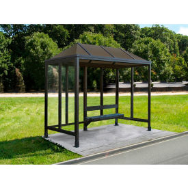 Smoking Shelter Vented Poly-Hip Roof Three Sided With Open Front 10' X 5' 4-2AVPH