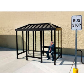 Smoking Shelter 4-2WSVR-DKB 4-Sided L & R Open FR 10'L x 5'W Vented Standing Seam Roof DK BRZ 4-2BVR-DKB