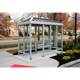Smoking Shelter S4-2VR-CA 4-Sided Left Open Front 10'L x 5'W Vented Standing Seam Roof Clear 4-2CVR-CA