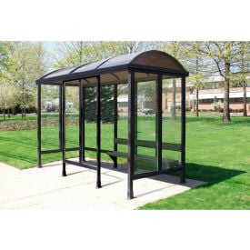 Smoking Shelter Barrel Roof Four Sided With Left And Right Front Opening 12'X5' 5-2BB