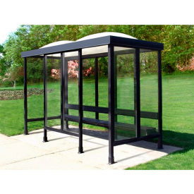 Smoking Shelter Dome Roof Four Sided With Left And Right Front Opening 12' x 5' 5-2BD