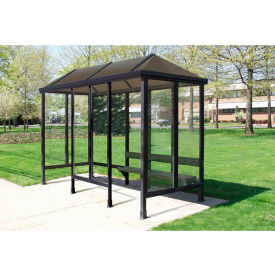 Smoking Shelter Vented Poly-Hip Roof 4 Side W/ Left & Right Front Opening 12'X5' 5-2BVPH