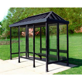 Smoking Shelter 5-2WSVR-DKB 4-Sided L & R Open FR 12'L x 5'W Vented Standing Seam Roof DK BRZ 5-2BVR-DKB