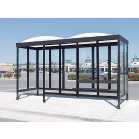 Smoking Shelter Dome Roof Four Sided With Left Front Opening 15' x 5' 6-2CD