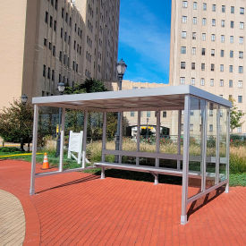 Smoking Shelter 6-3F-CA 3-Sided W/Open Front 15'L x 7'6