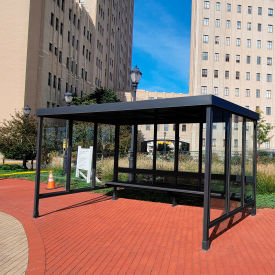 Smoking Shelter 6-3F-DKB 3-Sided W/Open Front 15'L x 7'6