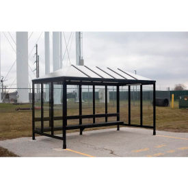 Smoking Shelter 6-3VR-DKB 3-Sided Open Front 15'L x 7'6