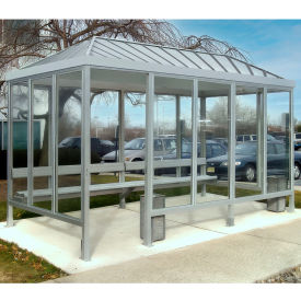 Smoking Shelter S6-3VR-CA 4-Sided Left Open Front 15'L x 7'6