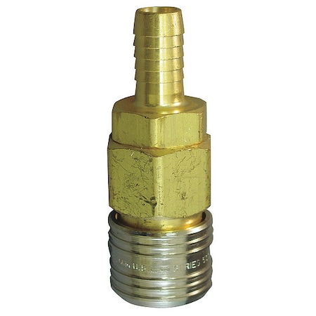 Coupler Body, Hose Barb, 1/4, Brass MPN:1600E