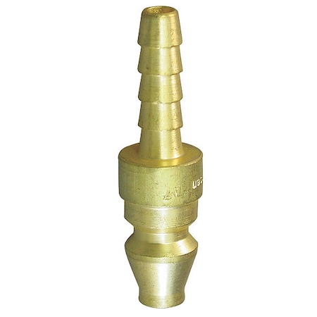 Coupler Plug, Hose Barb, 1/4, Brass MPN:A8