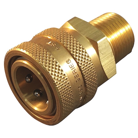 Hydraulic Quick Connect Hose Coupling, Brass Body, Push-to-Connect Lock, 1/2