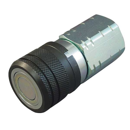 Hydraulic Quick Connect Hose Coupling, Steel Body, Sleeve Lock, 9/16
