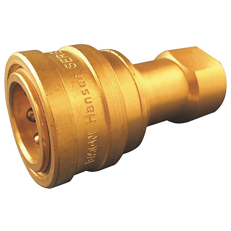 Hydraulic Quick Connect Hose Coupling, Brass Body, Push-to-Connect Lock, 1/4
