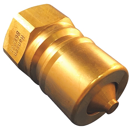 Hydraulic Quick Connect Hose Coupling, Brass Body, Push-to-Connect Lock, 1/4