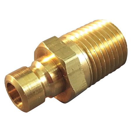 Hydraulic Quick Connect Hose Coupling, Brass Body, Push-to-Connect Lock, 3/8