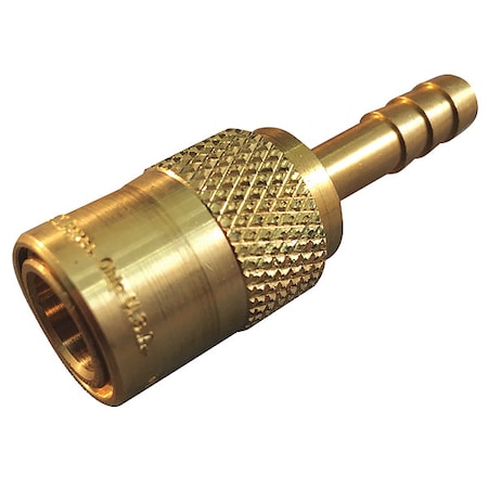 Hydraulic Quick Connect Hose Coupling, Brass Body, Push-to-Connect Lock, 3/8