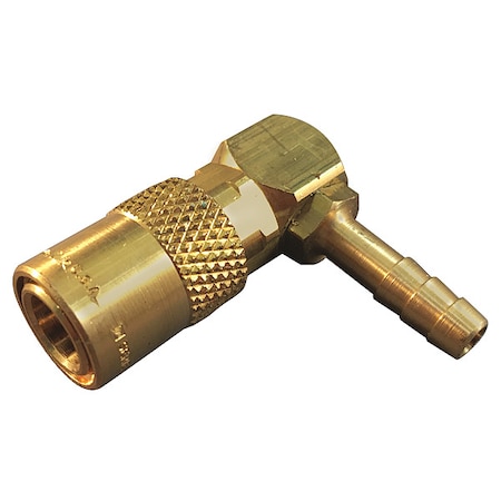 Hydraulic Quick Connect Hose Coupling, Brass Body, Push-to-Connect Lock, 3/8