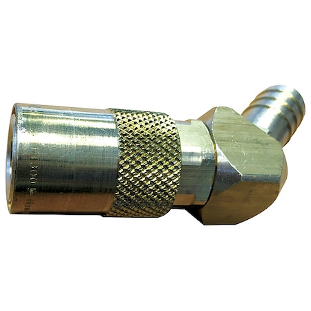 Hydraulic Quick Connect Hose Coupling, Brass Body, Push-to-Connect Lock, 3/8