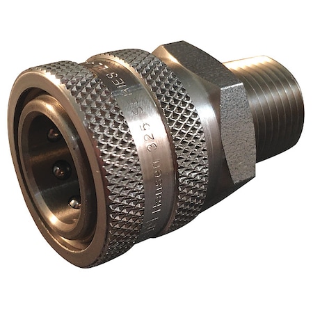 Hydraulic Quick Connect Hose Coupling, 303 Stainless Steel Body, Push-to-Connect Lock, ST Series MPN:LL1S10