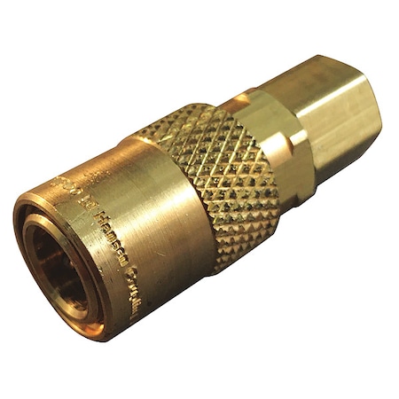 Hydraulic Quick Connect Hose Coupling, Brass Body, Push-to-Connect Lock, 1/2
