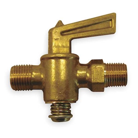 Ground Plug Valve, 1/4 In, 30 PSI, Brass MPN:A6754