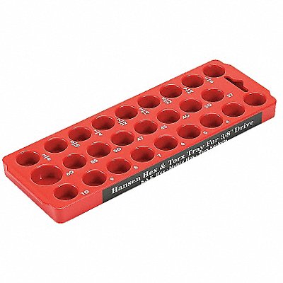 Socket Bit Tray Red Plastic MPN:50000